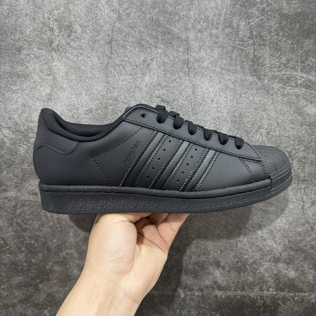 
【奥莱正品单】过验级 Adidas Original Superstar 纯黑贝壳头 EG4957


