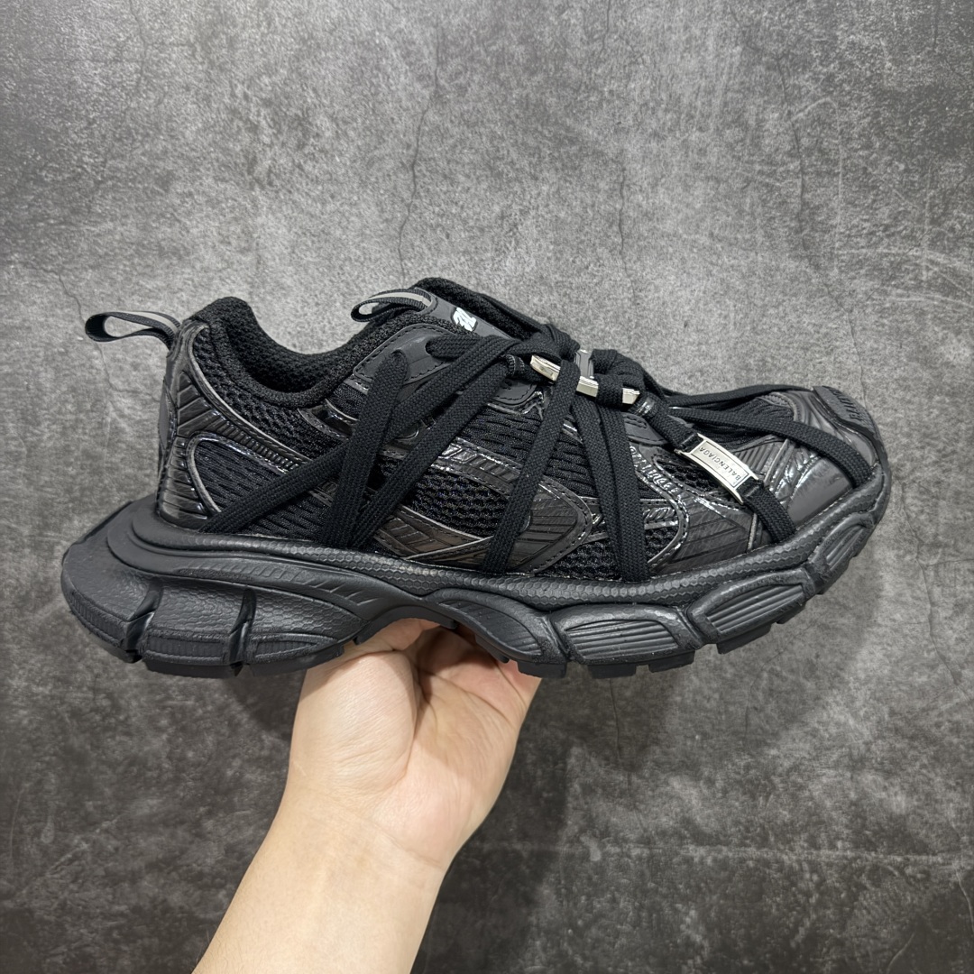 450 XA版巴黎3XL 蜘蛛侠绑带 黑色 Balenciaga巴黎世家 24ss 绑带做旧款 巴黎十代网眼潮流百搭低帮老爹鞋 黑色