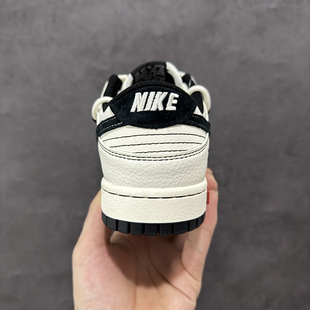 定制版Nike SB Dunk Low 斯图西 x Sup系列 绑带米白黑勾 周年高端定制 低帮休闲板鞋 YX5066-277