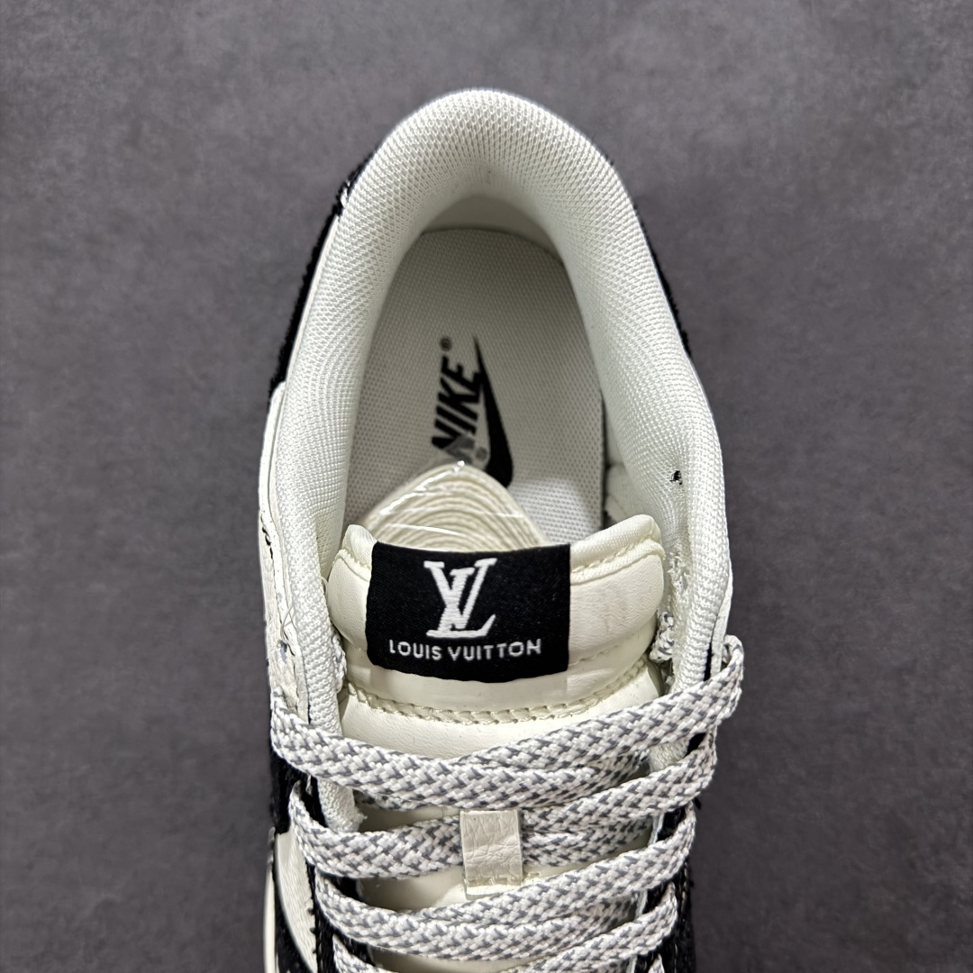 定制版Nike SB Dunk Low LV系列 牛仔布黑勾 周年高端定制 低帮休闲板鞋 FC1688-223