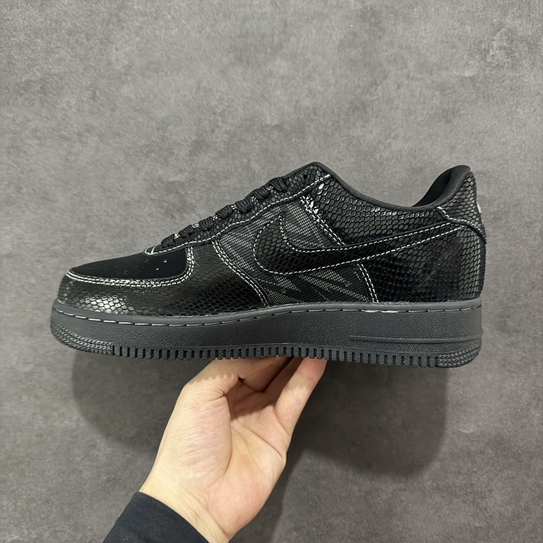 定制版NIke Air Force 1 '07 Low “闪电联名--黑蛇鳞”空军一号 低帮 运动鞋 SC9207-529