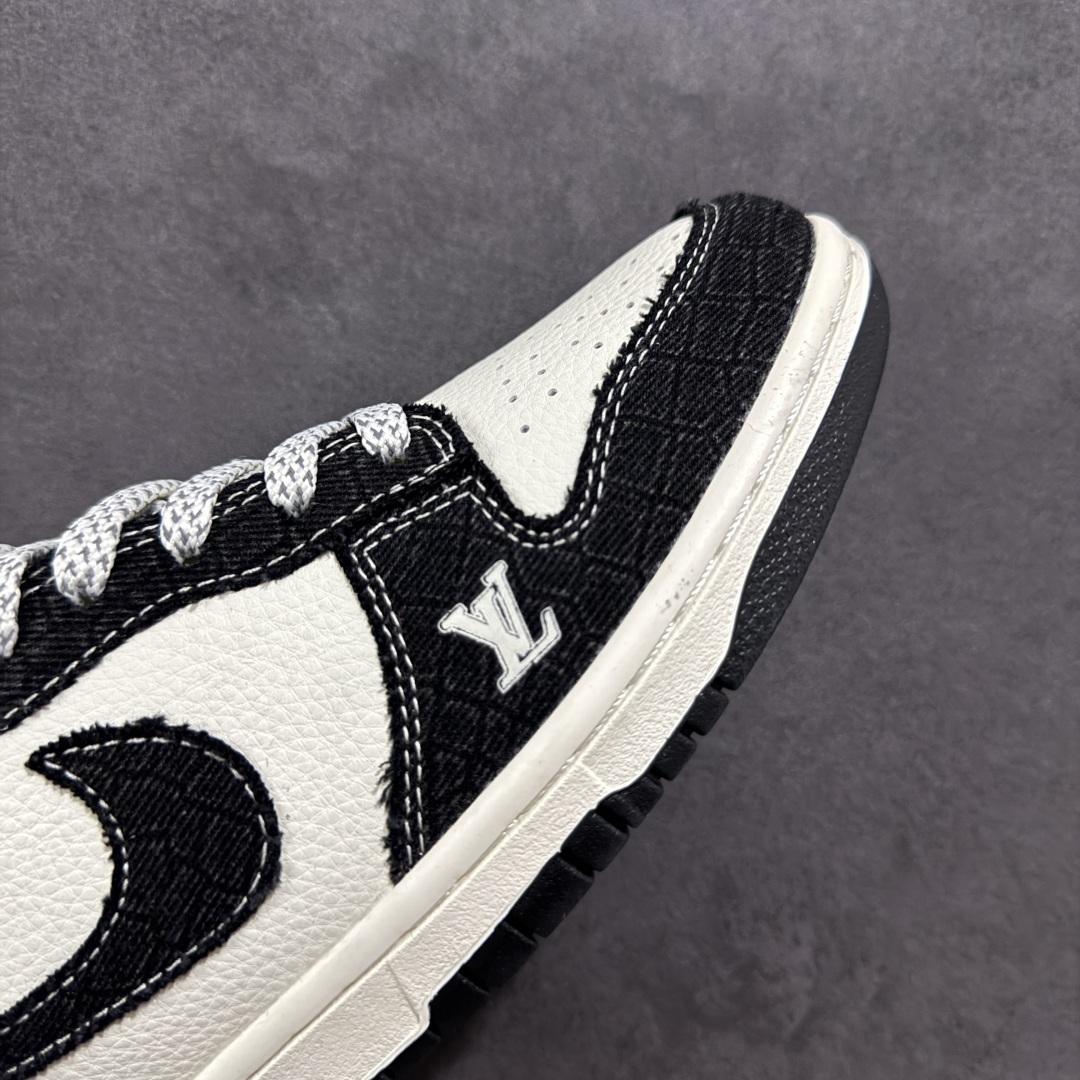 定制版Nike SB Dunk Low LV系列 牛仔布黑勾 周年高端定制 低帮休闲板鞋 FC1688-223