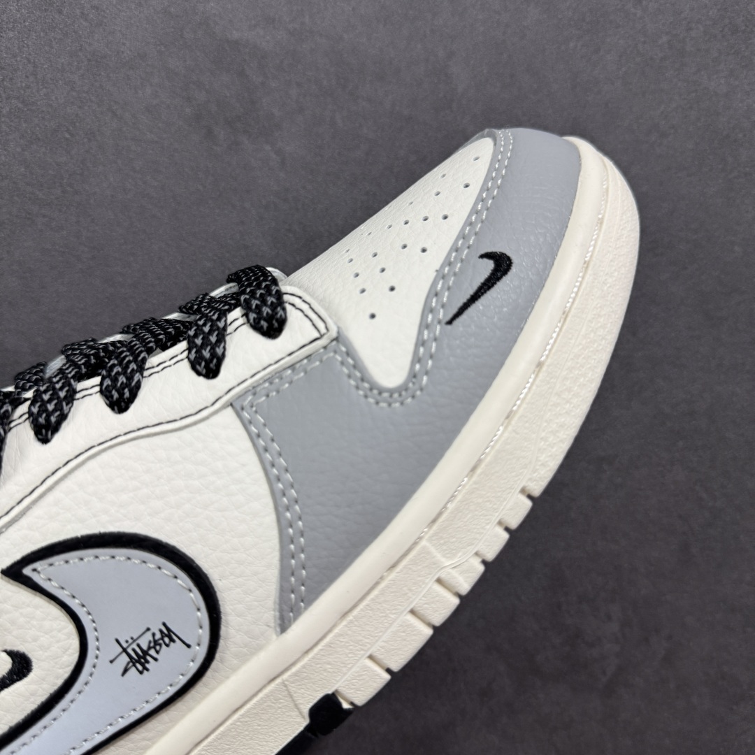定制版Nike SB Dunk Low 斯图西联名 双拼黑灰 周年高端定制 低帮休闲板鞋 ZH2598-227