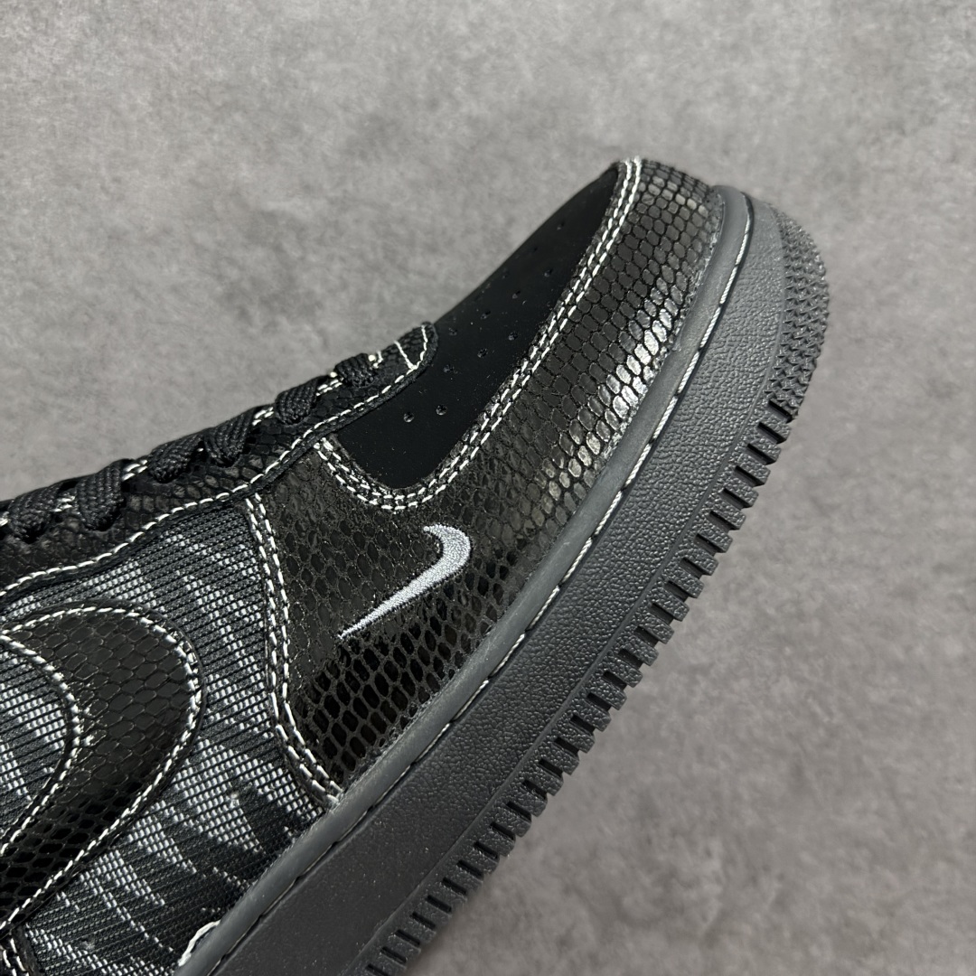 定制版NIke Air Force 1 '07 Low “闪电联名--黑蛇鳞”空军一号 低帮 运动鞋 SC9207-529