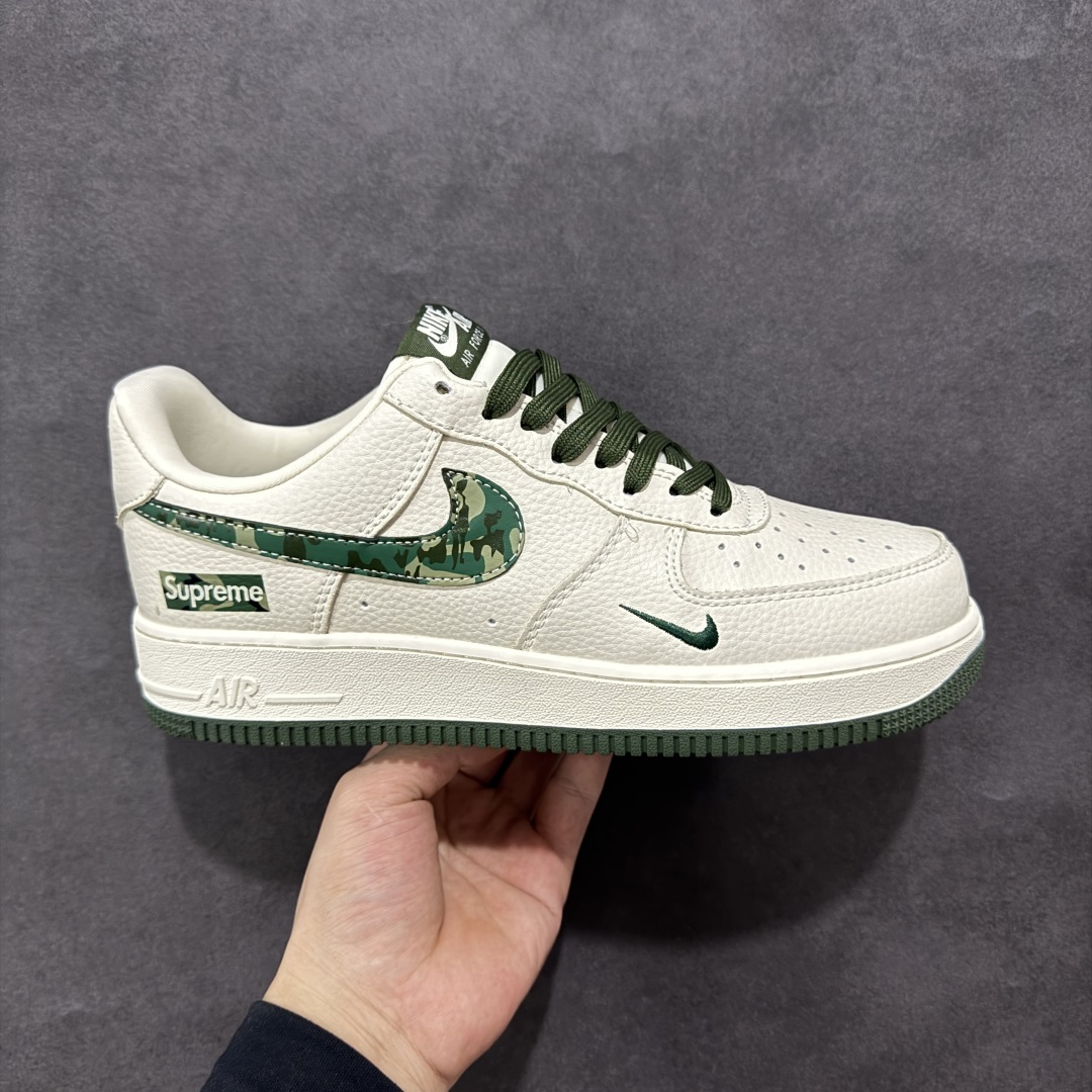 260 定制版海外限量发售！NIke Air Force 1 '07 Low “Supreme联名——绿迷彩勾”空军一号 低帮 运动鞋 休闲鞋 KK1988-069