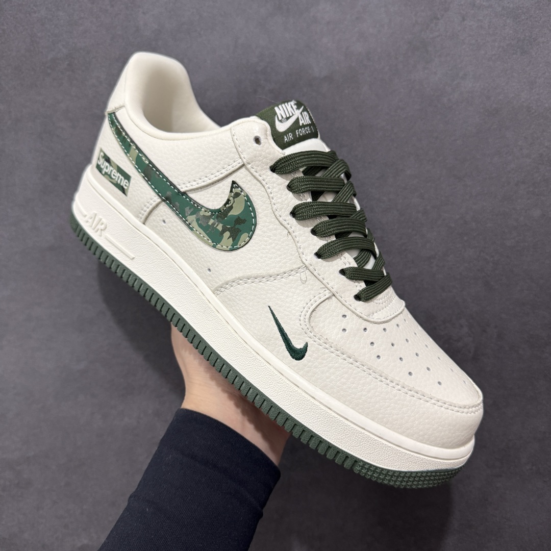 260 定制版海外限量发售！NIke Air Force 1 '07 Low “Supreme联名——绿迷彩勾”空军一号 低帮 运动鞋 休闲鞋 KK1988-069