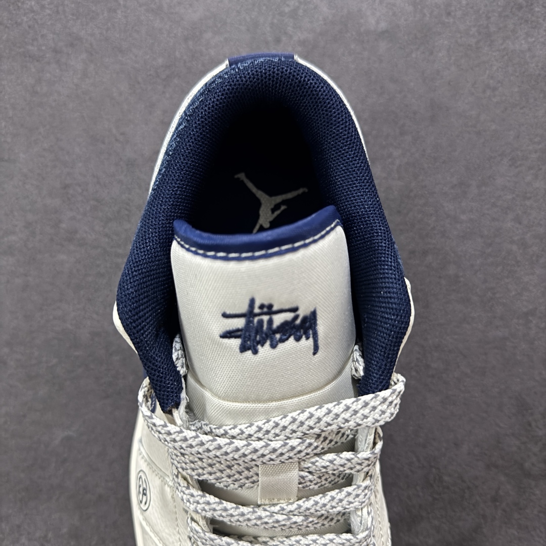 定制版Nike Jordan Air Jordan 1“斯图西联名——米蓝立体勾” 高端定制 低帮 复古 减震 防滑 耐磨 篮球鞋 XS6086-562