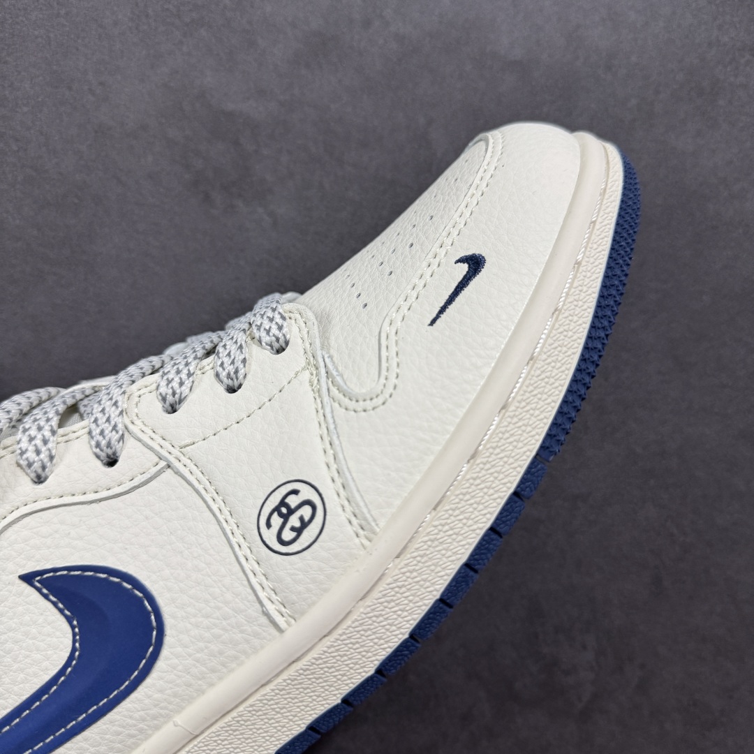 定制版Nike Jordan Air Jordan 1“斯图西联名——米蓝立体勾” 高端定制 低帮 复古 减震 防滑 耐磨 篮球鞋 XS6086-562