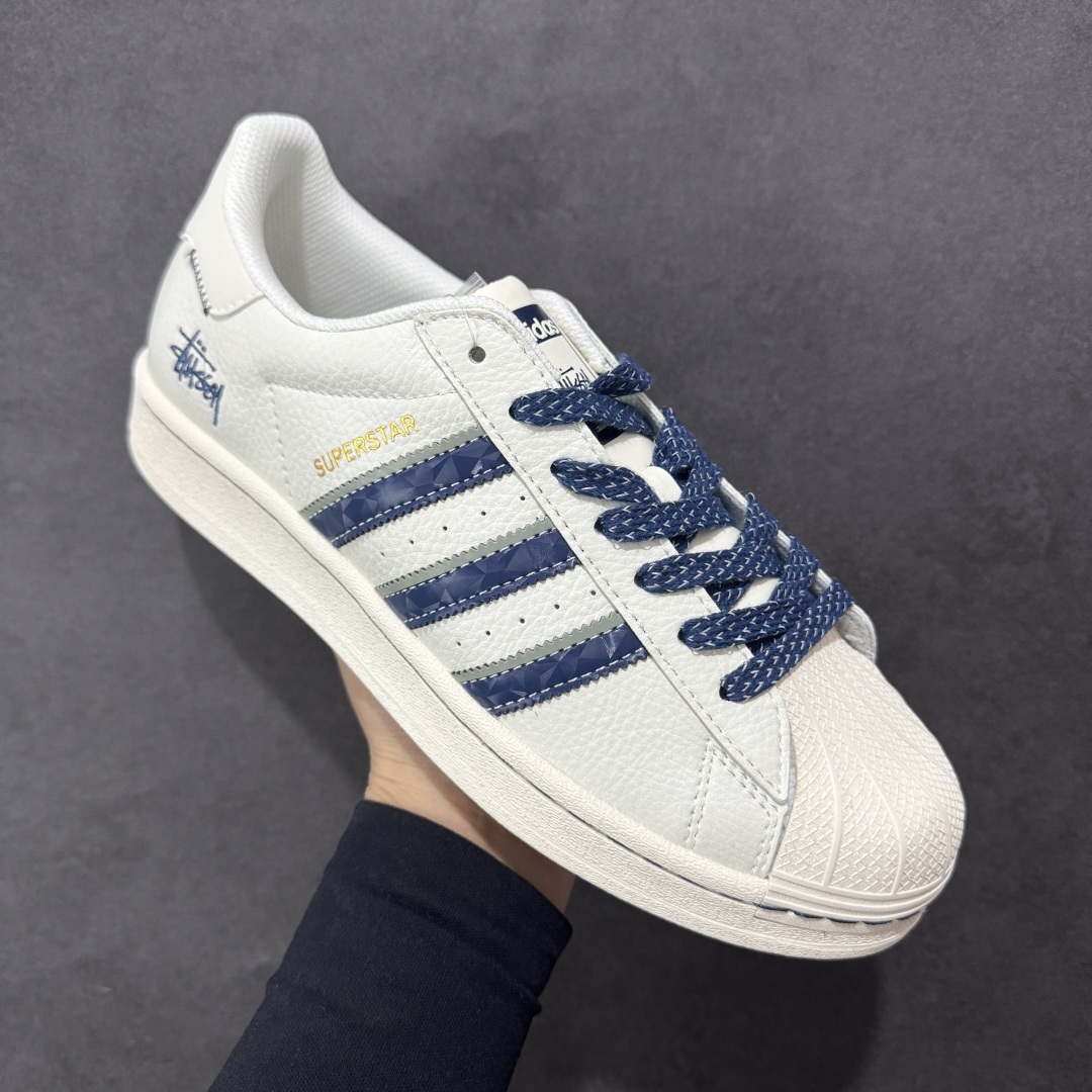 定制版AD Originals Superstar x Stussy 白蓝 JY8903