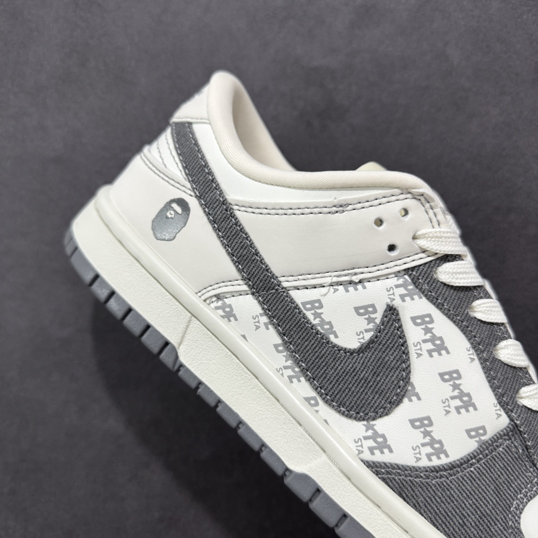 定制版NIKE SB Dunk Low x BAPE 白灰小钩 QF1568-145