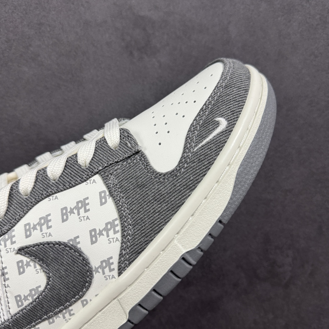定制版NIKE SB Dunk Low x BAPE 白灰小钩 QF1568-145