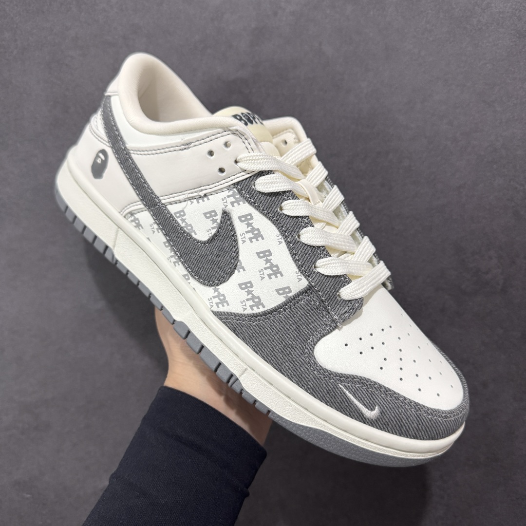 定制版NIKE SB Dunk Low x BAPE 白灰小钩 QF1568-145