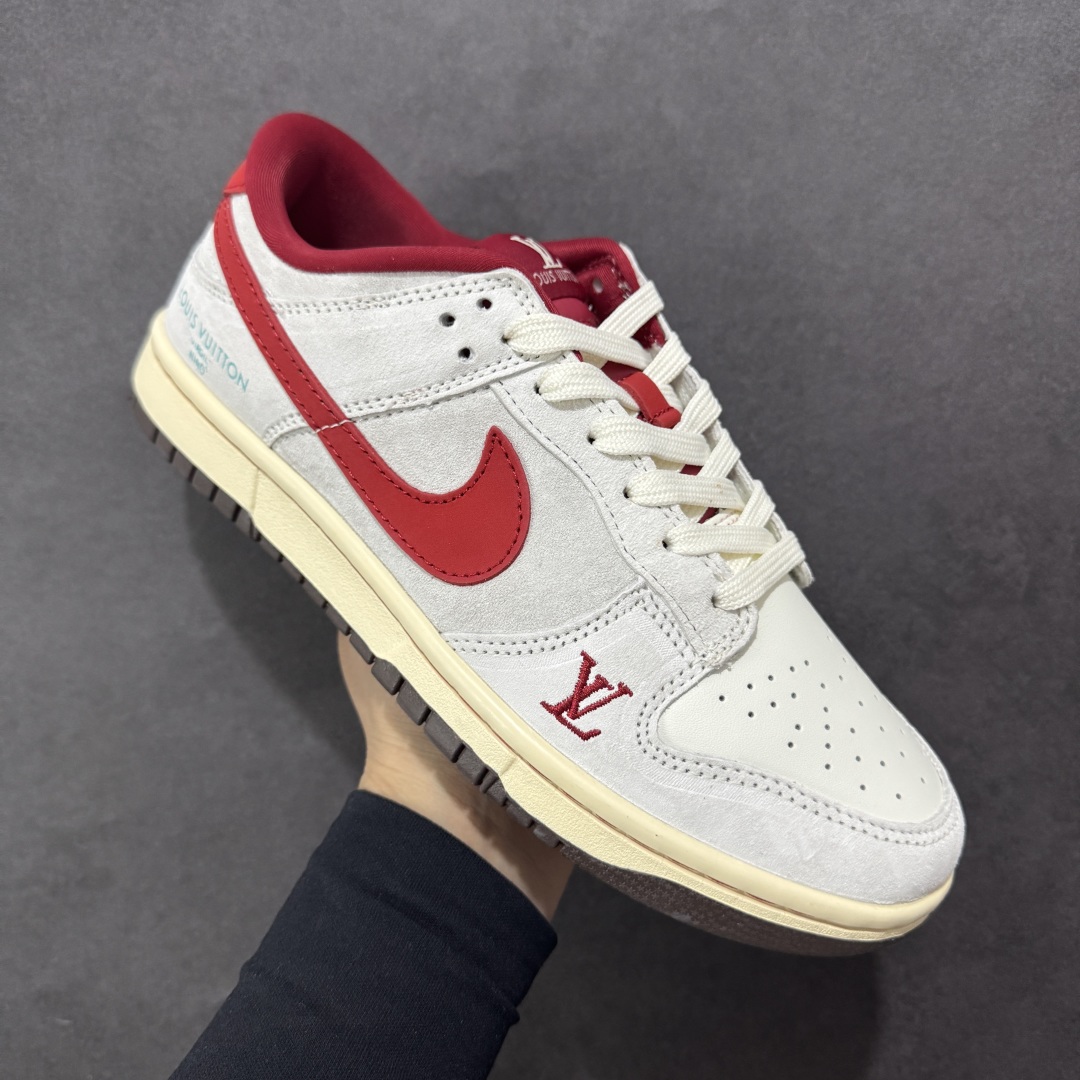 200 定制版Nike SB Dunk Low x LV 米白红勾 QF1568-148