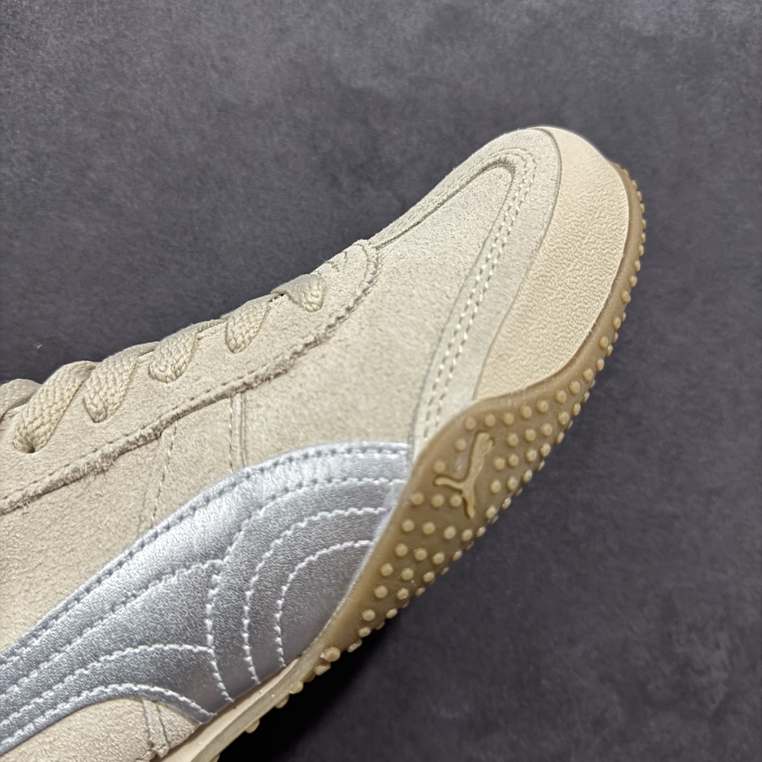160 Puma Palermo 防滑耐磨低帮德训板鞋 孔眼底座和脚趾凸起由绒面革材料制成 402980-02