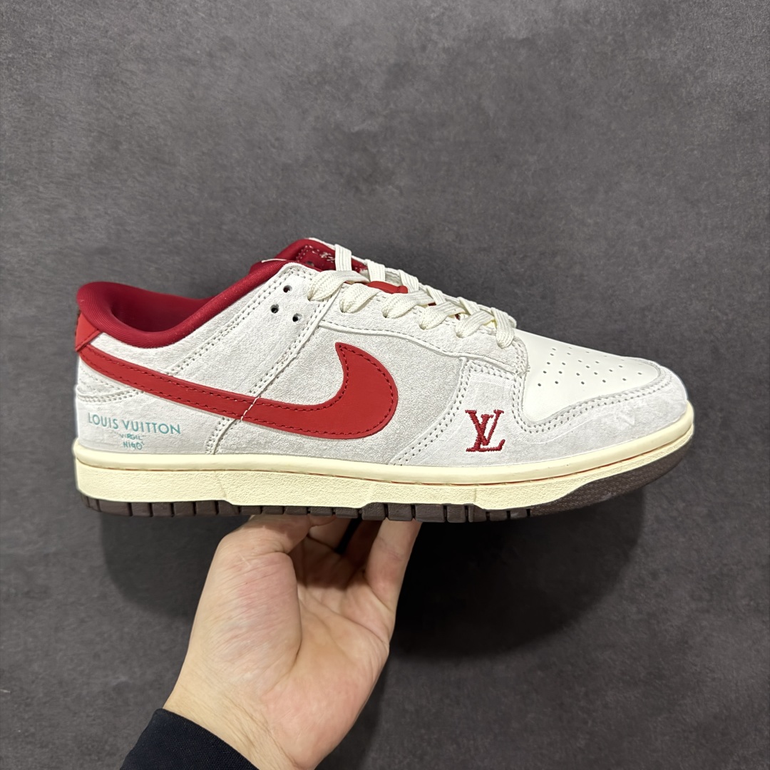 200 定制版Nike SB Dunk Low x LV 米白红勾 QF1568-148