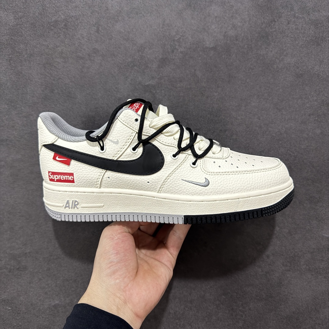  
【定制版】Nike Air Force 1'07 Low Supreme联名 双拼灰黑抽绳 空军一号