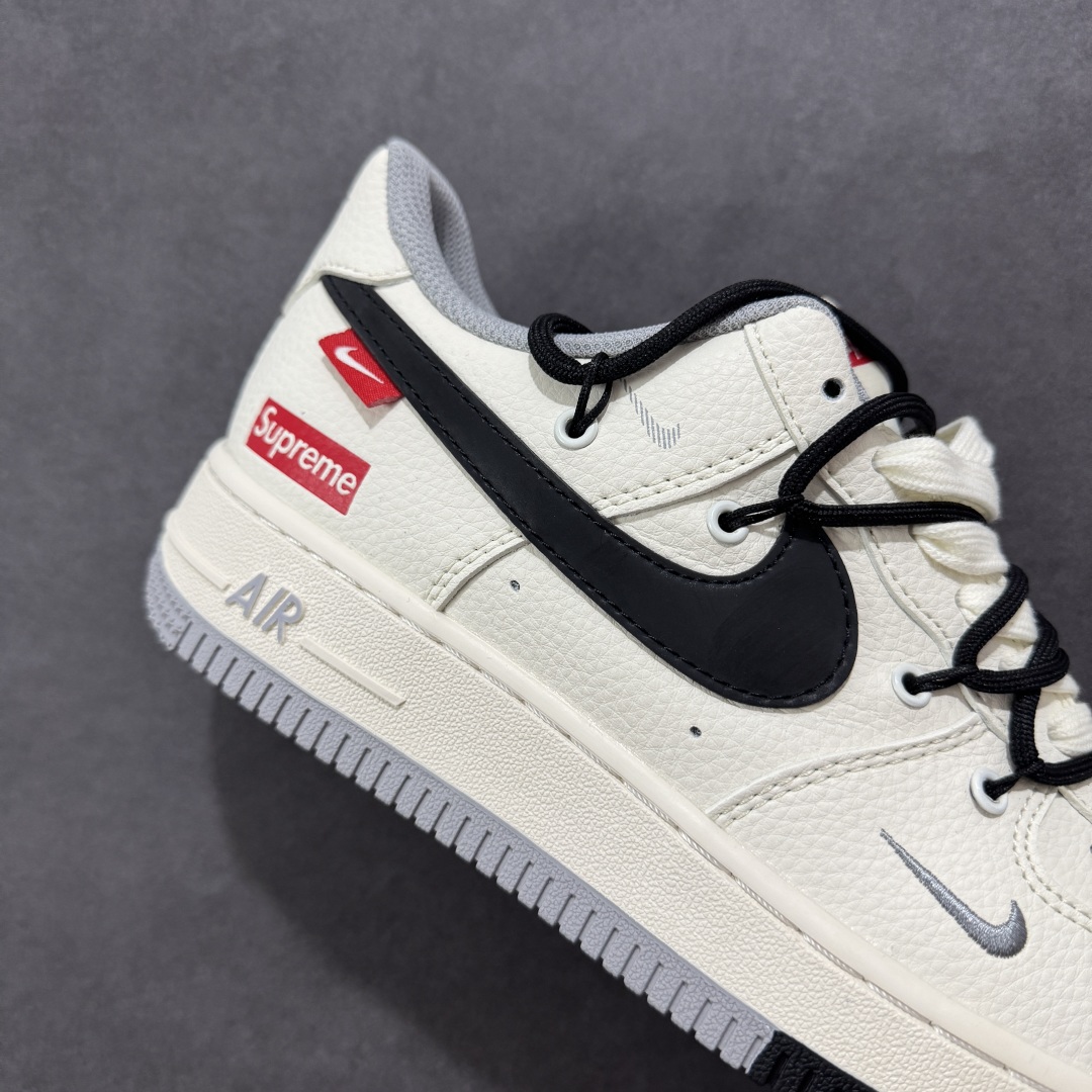 
【定制版】Nike Air Force 1'07 Low Supreme联名 双拼灰黑抽绳 空军一号