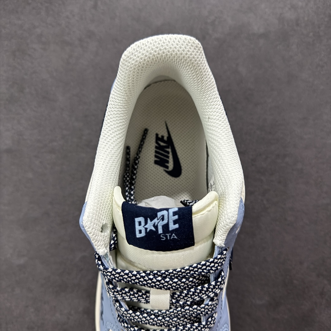  
【定制版】Nike Air Force 1'07 Low Bape联名 米浅深蓝勾 空军一号低帮休闲