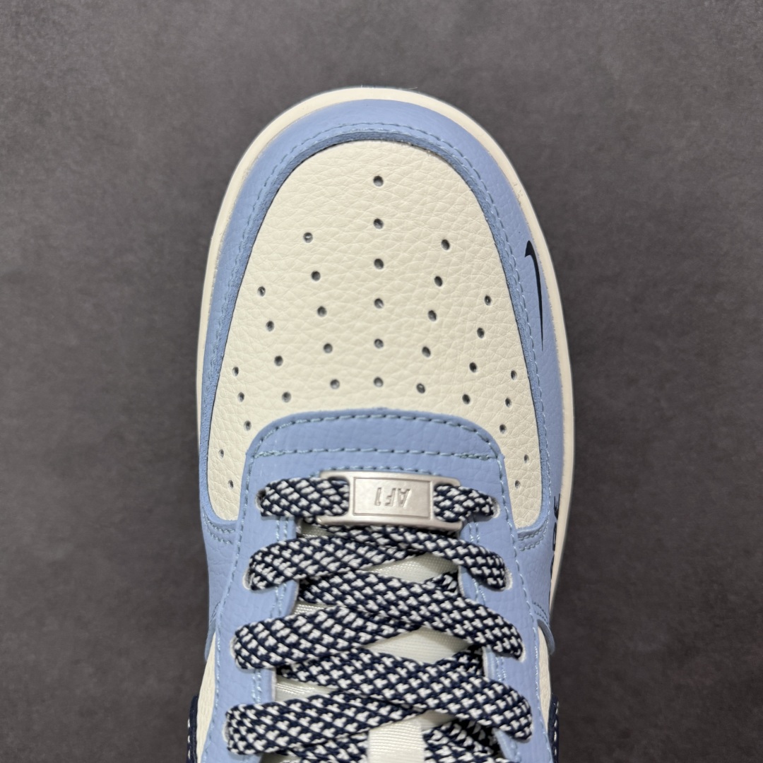  
【定制版】Nike Air Force 1'07 Low Bape联名 米浅深蓝勾 空军一号低帮休闲