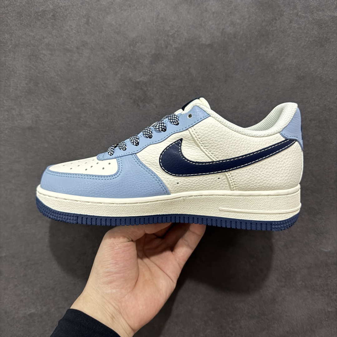  
【定制版】Nike Air Force 1'07 Low Bape联名 米浅深蓝勾 空军一号低帮休闲