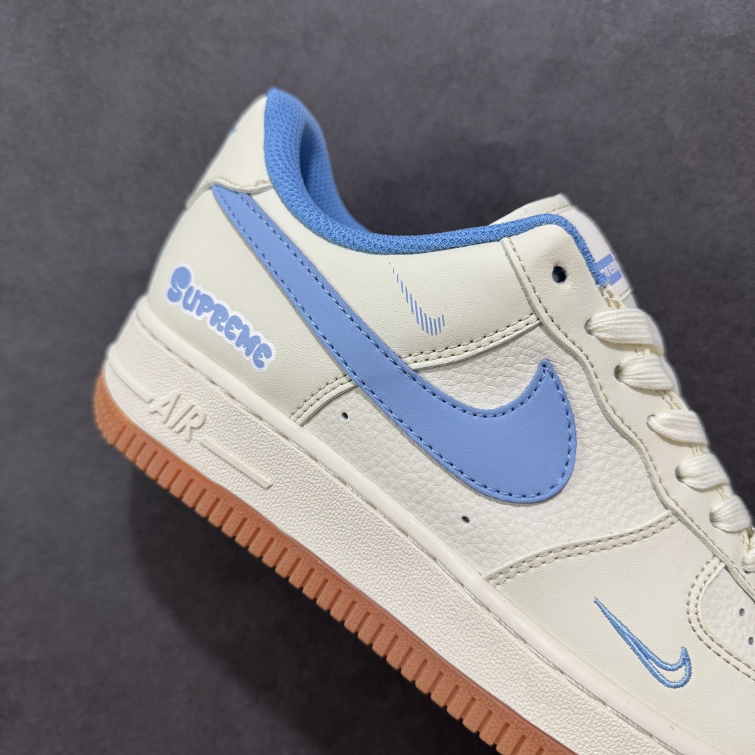  
【定制版】Nike Air Force 1'07 Low Supeme联名 蓝勾生胶 空军一号低帮休