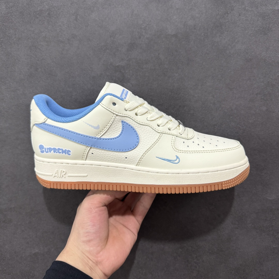  
【定制版】Nike Air Force 1'07 Low Supeme联名 蓝勾生胶 空军一号低帮休