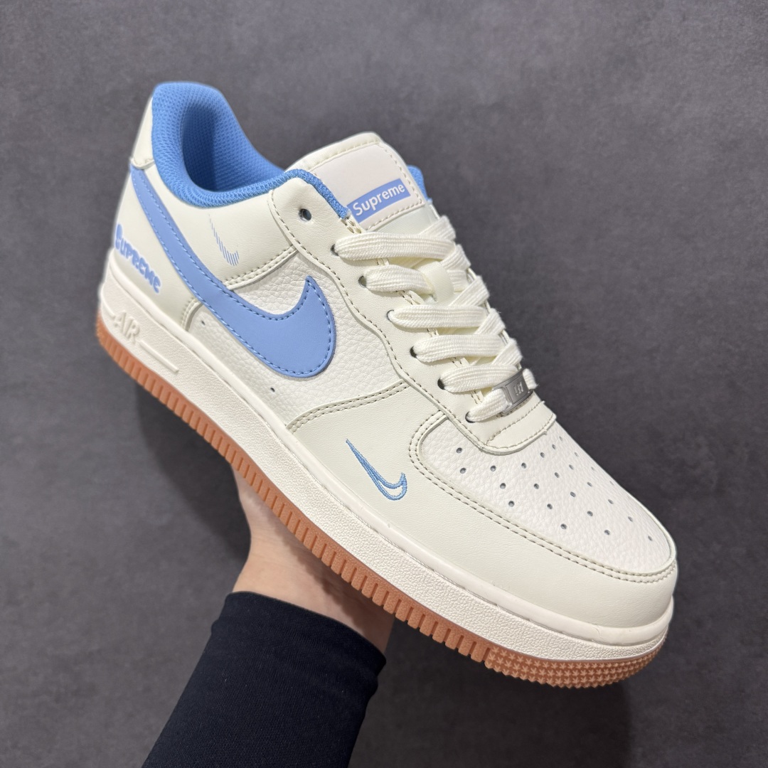  
【定制版】Nike Air Force 1'07 Low Supeme联名 蓝勾生胶 空军一号低帮休