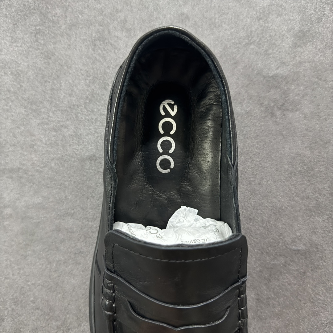 ECCO爱步乐福鞋男 夏季真皮透气舒适一脚蹬豆豆鞋