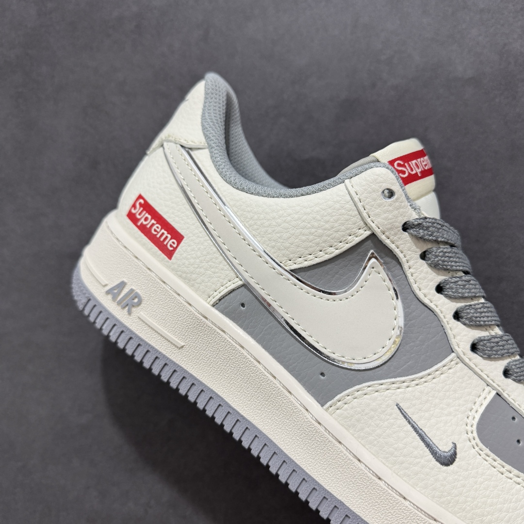 图片[6]-【定制版】海外限量发售！公司级NIke Air Force 1 \’07 Low “Supreme联名——米灰亮边”空军一号 低帮 运动鞋 休闲鞋 折边针车 工艺难度大 原楦头原纸板 原装鞋盒 定制五金配件 内置全掌气垫 原厂鞋底 货号：HH7518-058 尺码：36 36.5 37.5 38 38.5 39 40 40.5 41 42 42.5 43 44 44.5 45-选品中心