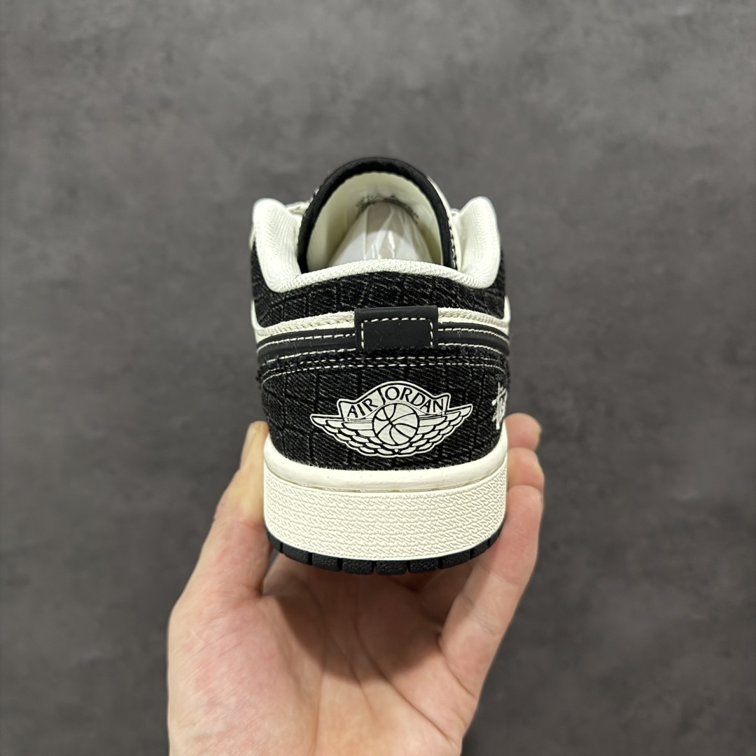 图片[4]-【定制版】Air Jordan 1 Low AJ1 乔1 斯图西 米黑帆布 高端定制 低帮复古篮球鞋 XS6086-561  #定制鞋盒 大厂纯原品质出货 超高清洁度 皮料切割干净无任何毛边 细节完美   尺码：36 36.5 37.5 38 36.5 39 40 40.5 41 42 42.5 43 44 44.5 45-选品中心