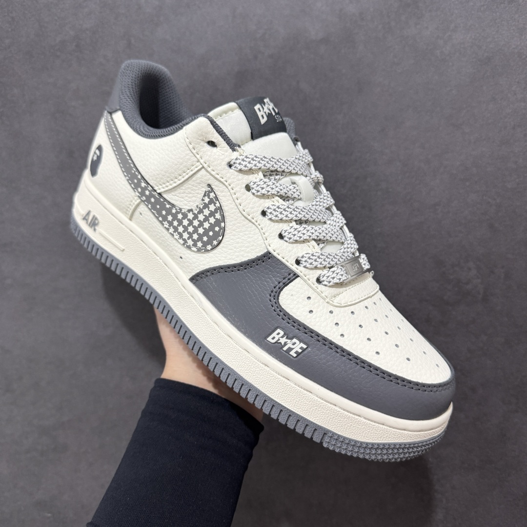 图片[3]-【定制版】Nike Air Force 1\’07 Low Bape联名 星星勾 空军一号低帮休闲板鞋 XS1958-570  #原楦头原纸板 原装鞋盒 定制五金配件 内置全掌气垫 原厂鞋底  尺码：36 36.5 37.5 38 38.5 39 40 40.5 41 42 42.5 43 44 44.5 45-选品中心