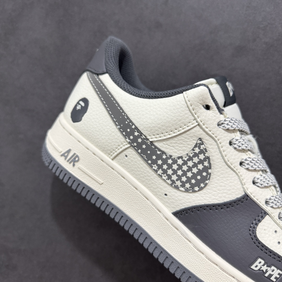 图片[6]-【定制版】Nike Air Force 1\’07 Low Bape联名 星星勾 空军一号低帮休闲板鞋 XS1958-570  #原楦头原纸板 原装鞋盒 定制五金配件 内置全掌气垫 原厂鞋底  尺码：36 36.5 37.5 38 38.5 39 40 40.5 41 42 42.5 43 44 44.5 45-选品中心