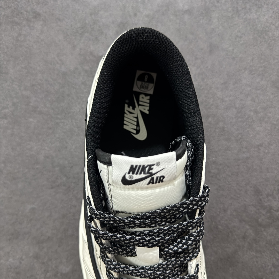 图片[7]-【定制版】Travis Scott x Fragment Design x Air Jordan 1 Low OG SP AJ1联名款 低帮文化休闲板鞋 DH0223-311  #多方联名合作融合了Travis Scott 独特的音乐风格，藤原浩个性的设计风格以及Jordan品牌的经典元素 使其成为一双具有独特身份和价值的鞋子 清新而立体的外观加上联名标识更突出了其独特身份 这种配色方案显示出活力和时尚感 在视觉上引人注目 鞋身的质感和细腻的细节处理使其显得高端而格调十足 这款“倒钩”联名是设计与创意完美结合 融合多方的个性风格是一款备受瞩目的潮流鞋款  尺码：36 36.5 37.5 38 38.5 39 40 40.5 41 42 42.5 43 44 44.5 45-选品中心