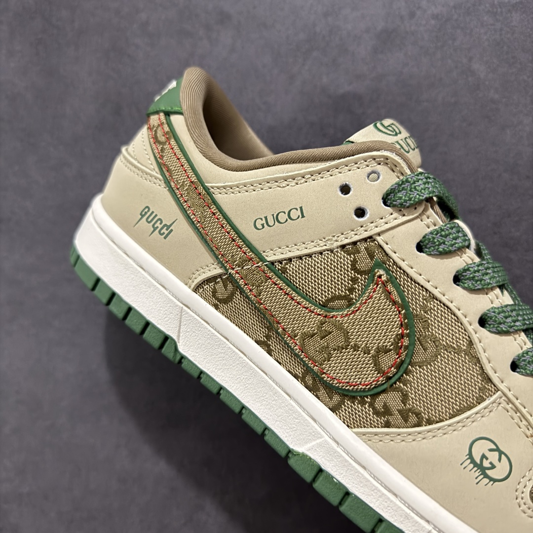 图片[6]-【定制版】Nike SB Dunk Low x GUCCI 棕绿小钩 纯原大厂出品 极力推荐 原装头层材料 独家版型蒸餾加工 帶來的是更好的视觉和脚感体验 大厂纯原品质出货 清洁度 电绣工艺 皮料切割干净无任何毛边 细节完美 货号：XD1588 208 尺码：36 36.5 37.5 38 38.5 39 40 40.5 41 42 42.5 43 44 44.5 45-选品中心