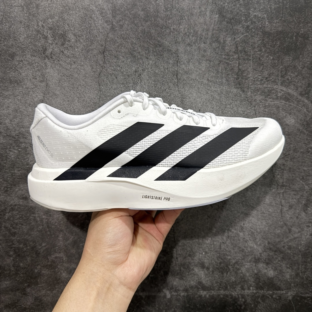 260 PK版AD Adizero Evo SL M 白黑零度系列马拉松轻量竞速运动跑鞋 JH6206