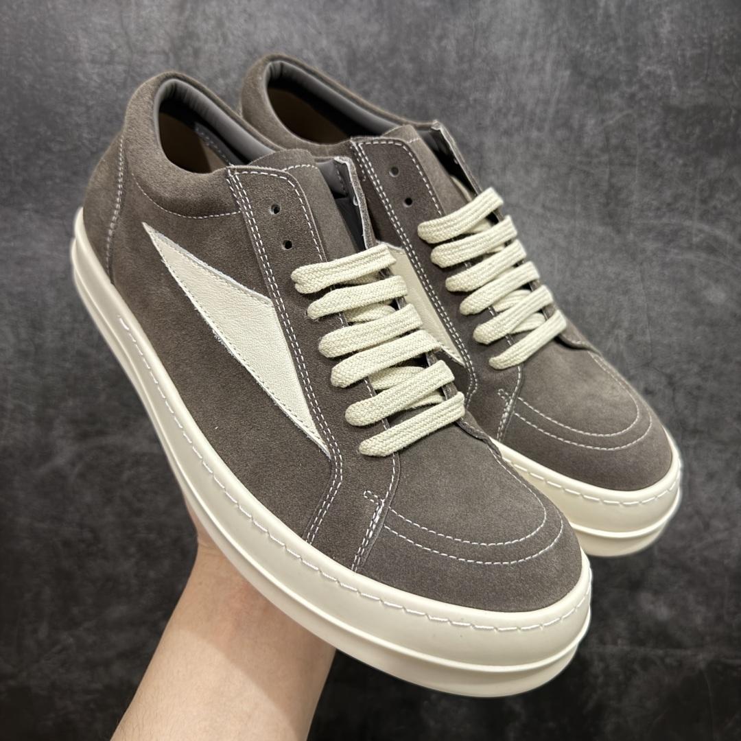 500 S版本RO欧文斯Rickowens 主线 经典西瓜头款式“RO低帮黑白进口原料牛皮
