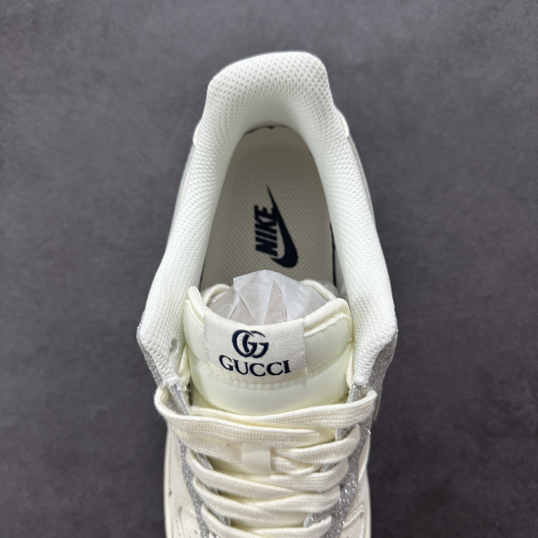 图片[7]-【定制版】Nike Air Force 1\’07 Low 古驰联名 亮银勾 空军一号低帮休闲板鞋 XS1958-546  #原楦头原纸板 原装鞋盒 定制五金配件 内置全掌气垫 原厂鞋底  尺码：36 36.5 37.5 38 38.5 39 40 40.5 41 42 42.5 43 44 44.5 45-选品中心