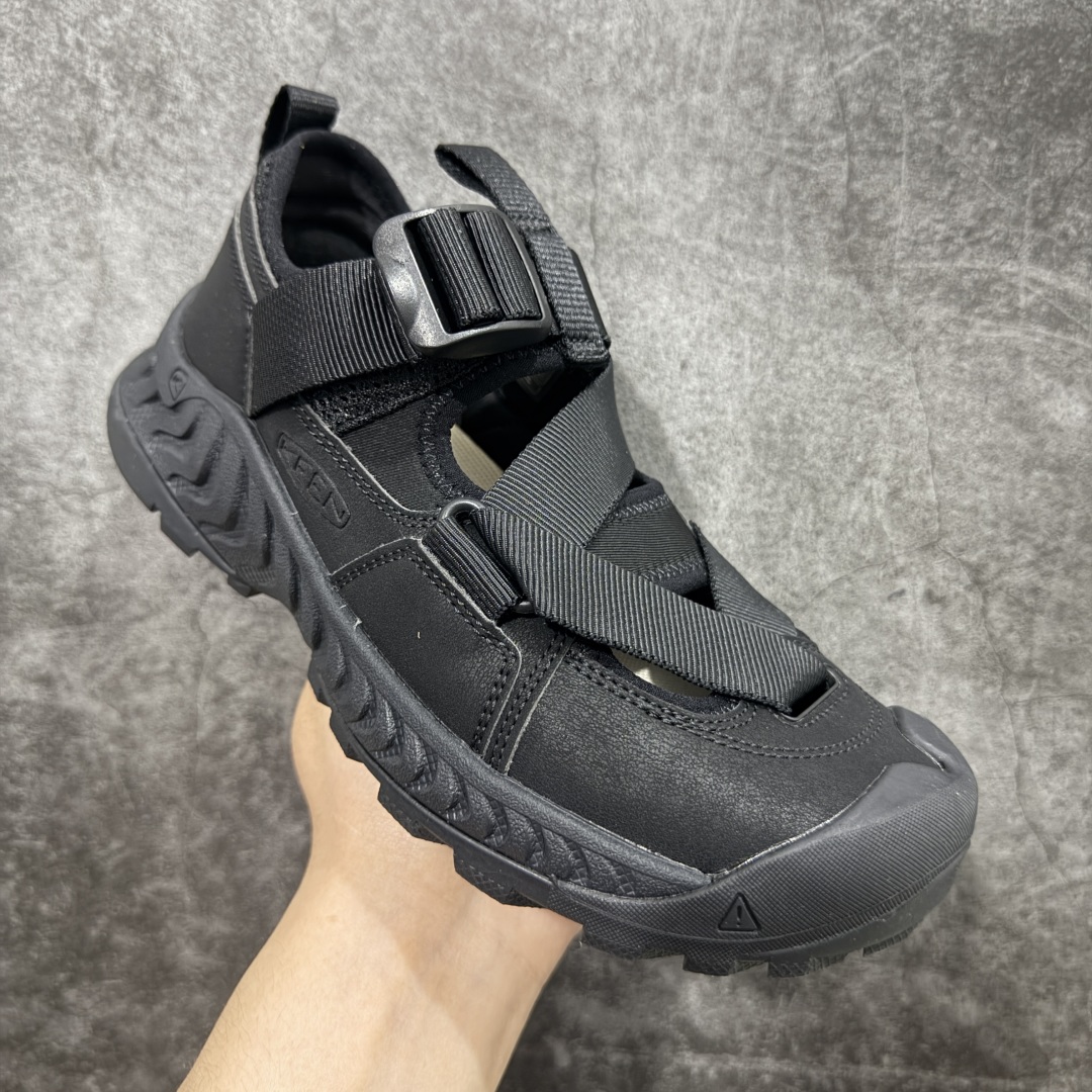 图片[3]-【绿x版】KEEN Hoodzerra SANDAL 百搭舒适 耐磨透气 低帮 生活休闲鞋 男女同款 黑色 科恩日系街头魔术扣夏日休闲凉鞋 1030481  官网一致包装 原版鞋垫舒适度一级棒 回弹好 牛皮鞋身的包裹性hin好，透气舒适  徒步登山 citywalk选它准没错，鞋底足够软，回弹性不错  尺码：36 36.5 37.5 38 38.5 39 39.5 40-选品中心