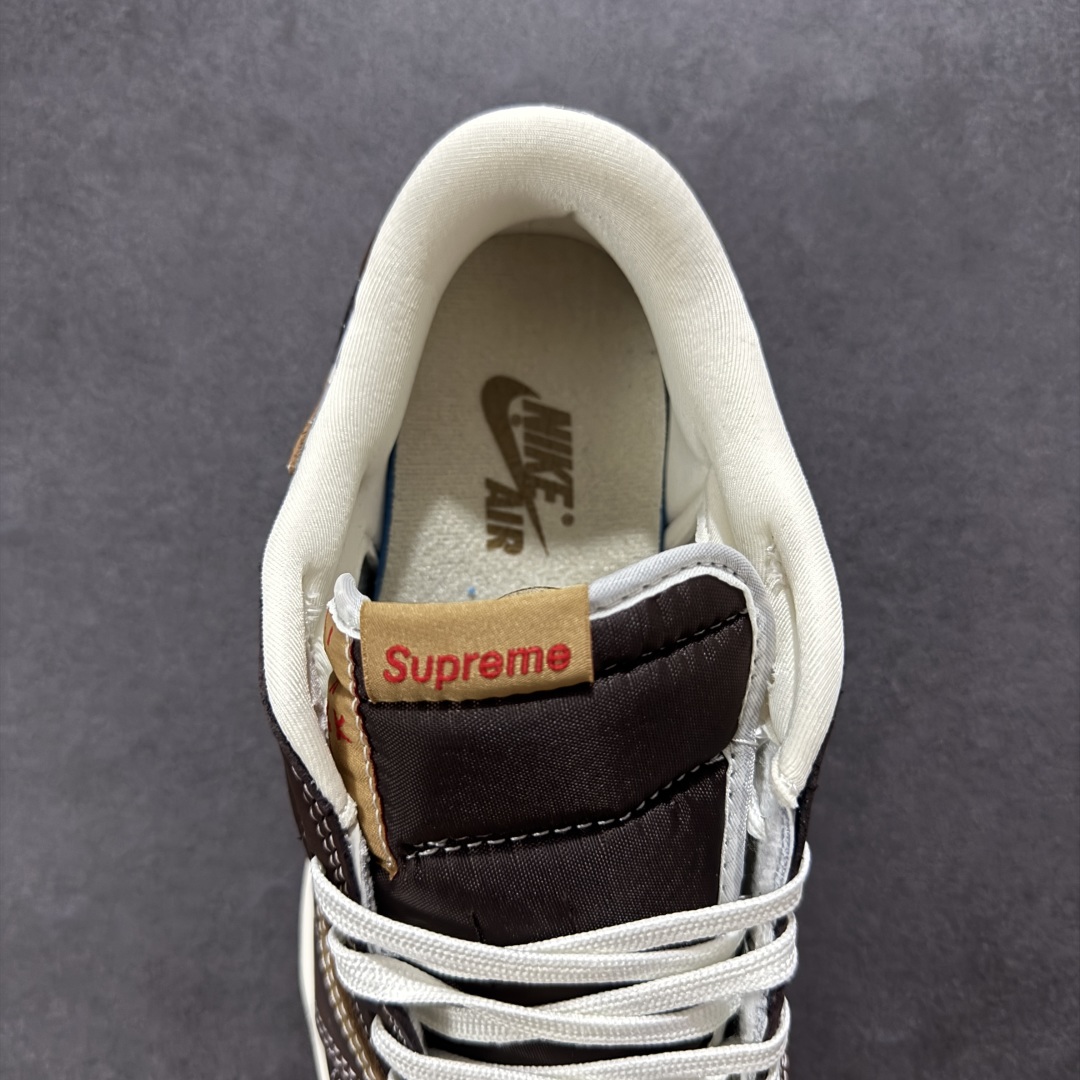 定制版Travis Scott x Fragment Design x Air Jordan 1 Low SP AJ1 Supreme联名 棕色涂鸦 低帮文化休闲板鞋 XS2024-055