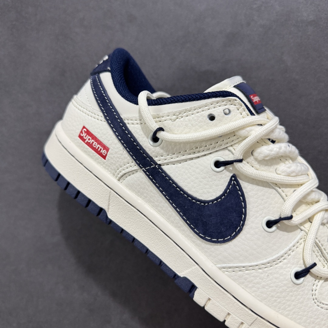 定制版Nike SB Dunk Low Sup系列 绑带米白藏蓝勾 周年高端定制 低帮休闲板鞋 YX5066-279