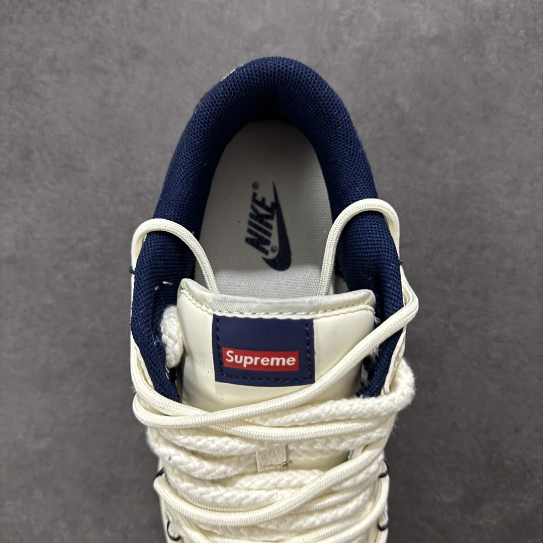 定制版Nike SB Dunk Low Sup系列 绑带米白藏蓝勾 周年高端定制 低帮休闲板鞋 YX5066-279