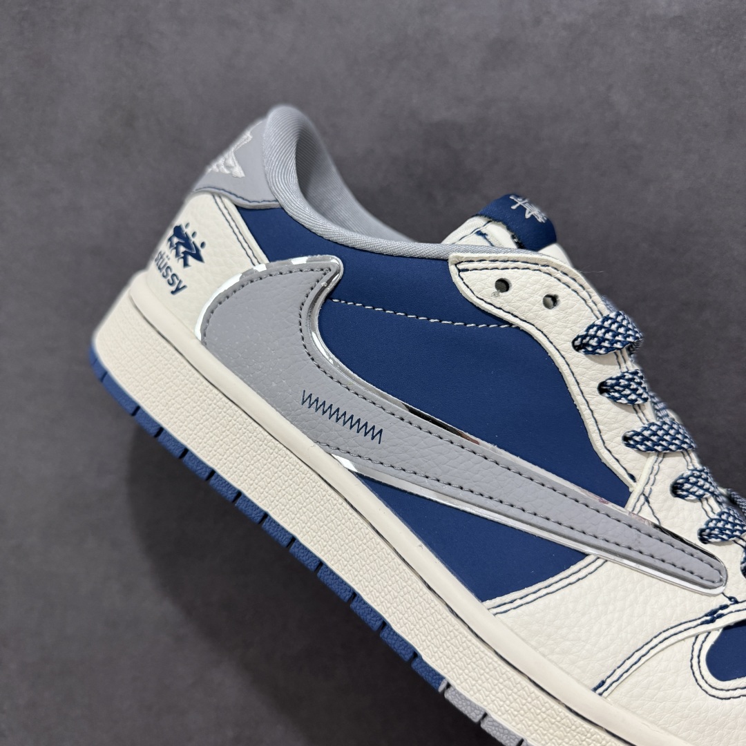定制版Air Jordan 1 Low 定制配色 Stussy联名 乔1 AJ1经典倒钩低帮休闲百搭板鞋 ZH2598-245