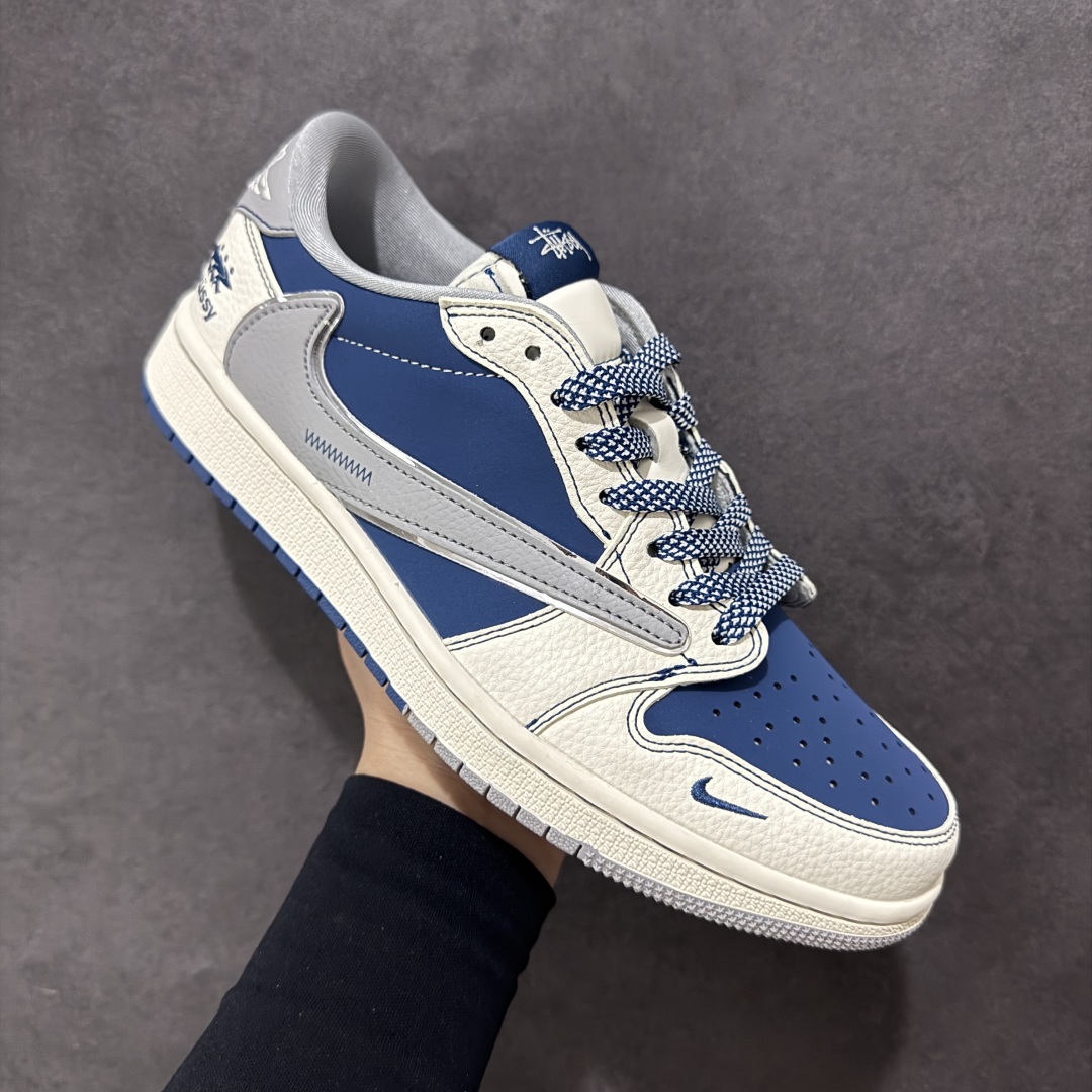 定制版Air Jordan 1 Low 定制配色 Stussy联名 乔1 AJ1经典倒钩低帮休闲百搭板鞋 ZH2598-245