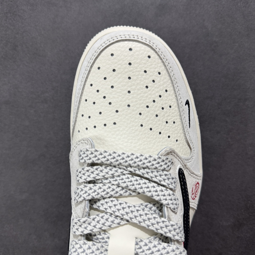 280 定制版Travis Scott x Fragment Design x Air Jordan 1 Low SP AJ1 北面联名 双拼黑勾 低帮文化休闲板鞋 YX5066-308