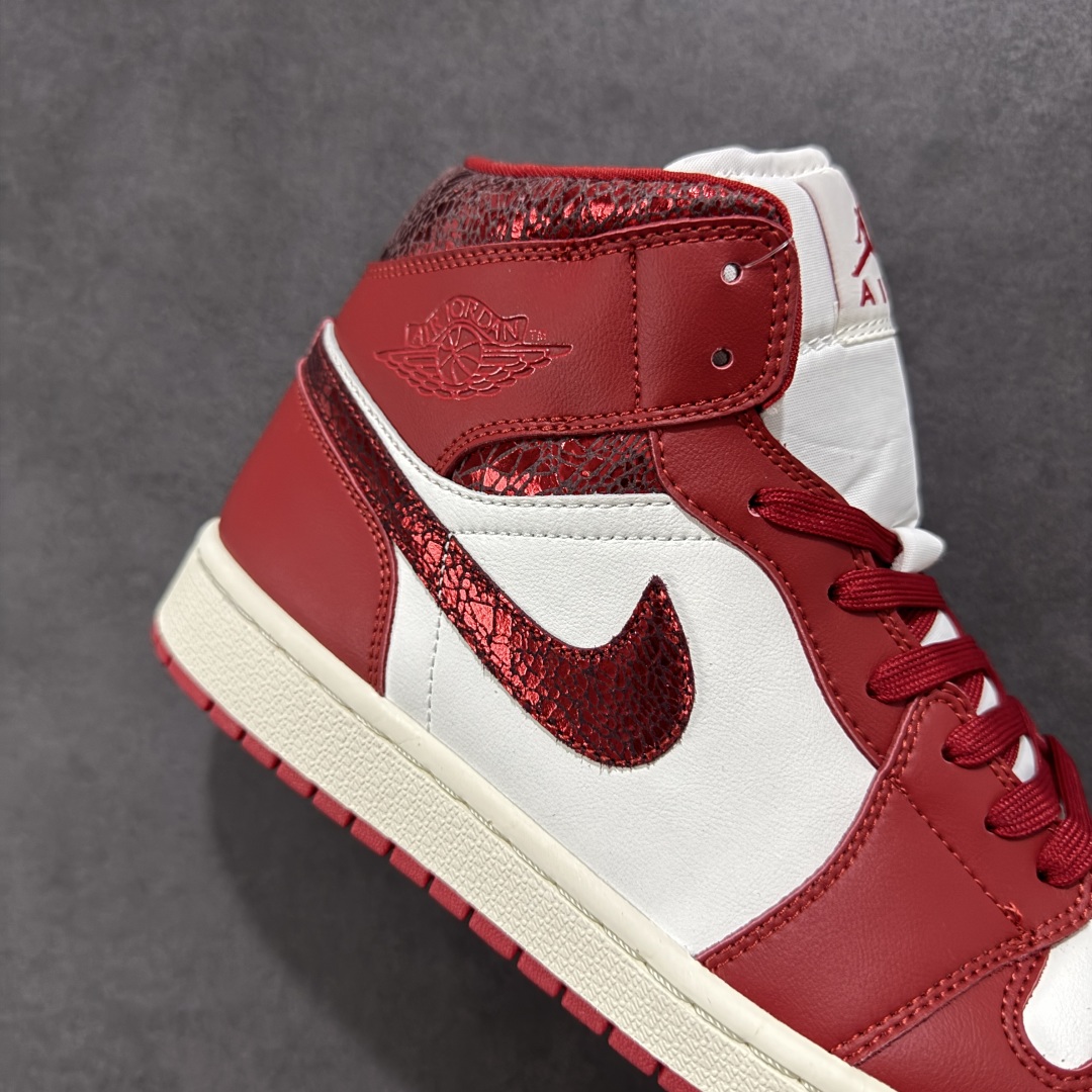 纯原K版Air Jordan AJ1 Mid 中帮 白红 HJ9337-106