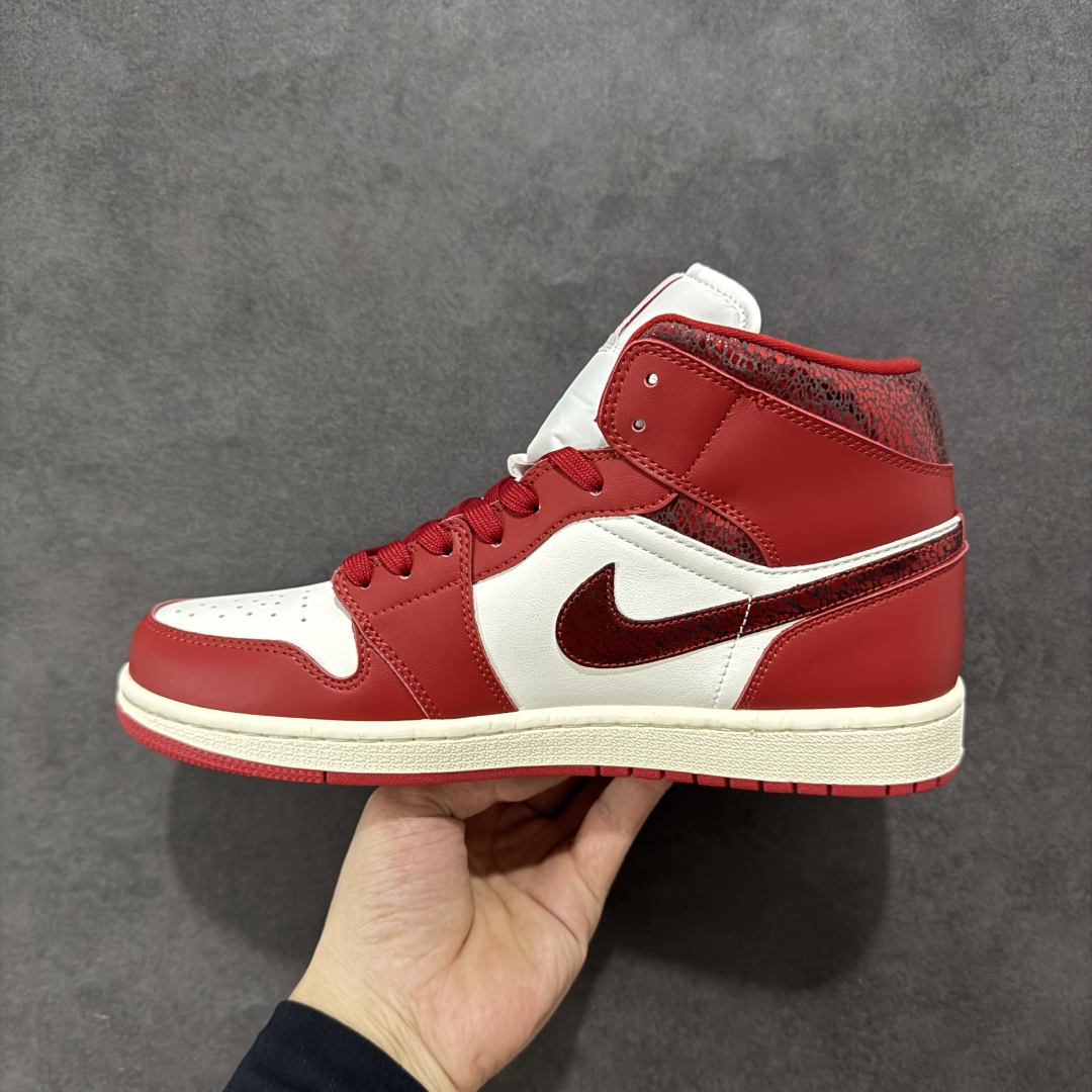 纯原K版Air Jordan AJ1 Mid 中帮 白红 HJ9337-106