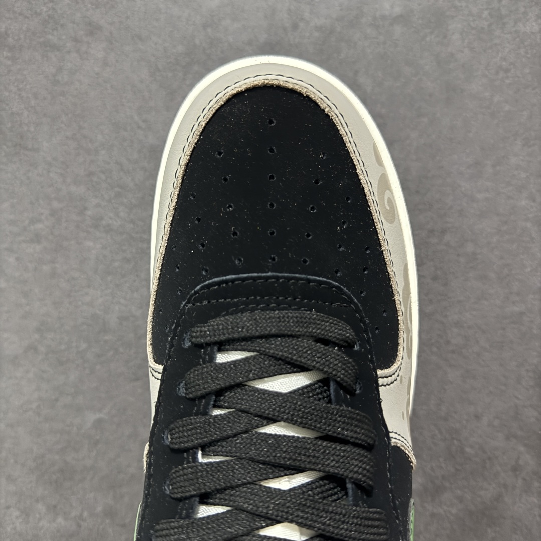  
【定制版】Nike Air Force 1'07 Low 克罗心联名 黑绿勾 空军一号低帮休闲板鞋 