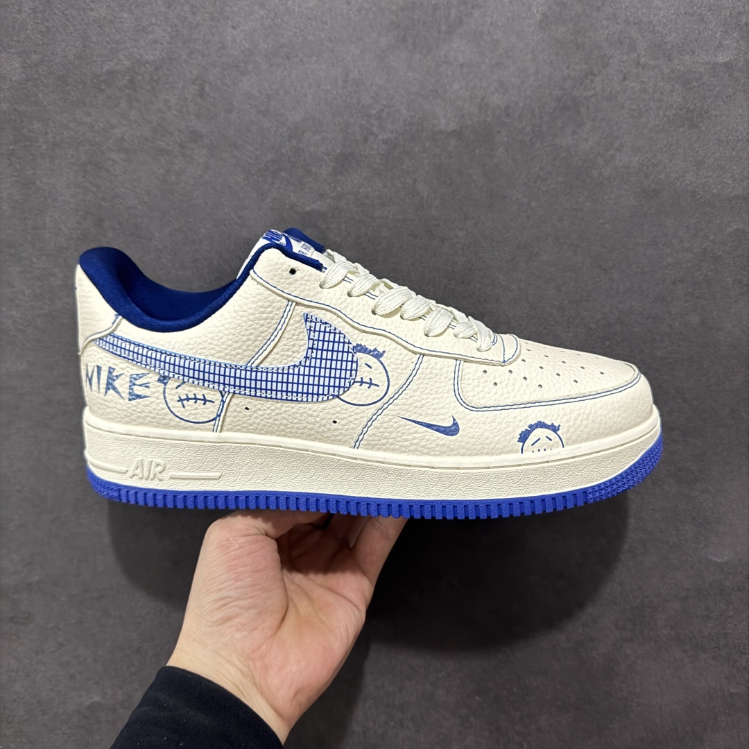  
【定制版】Nike Air Force 1'07 Low 耐克联名 蓝线鬼脸 空军一号低帮休闲板鞋 