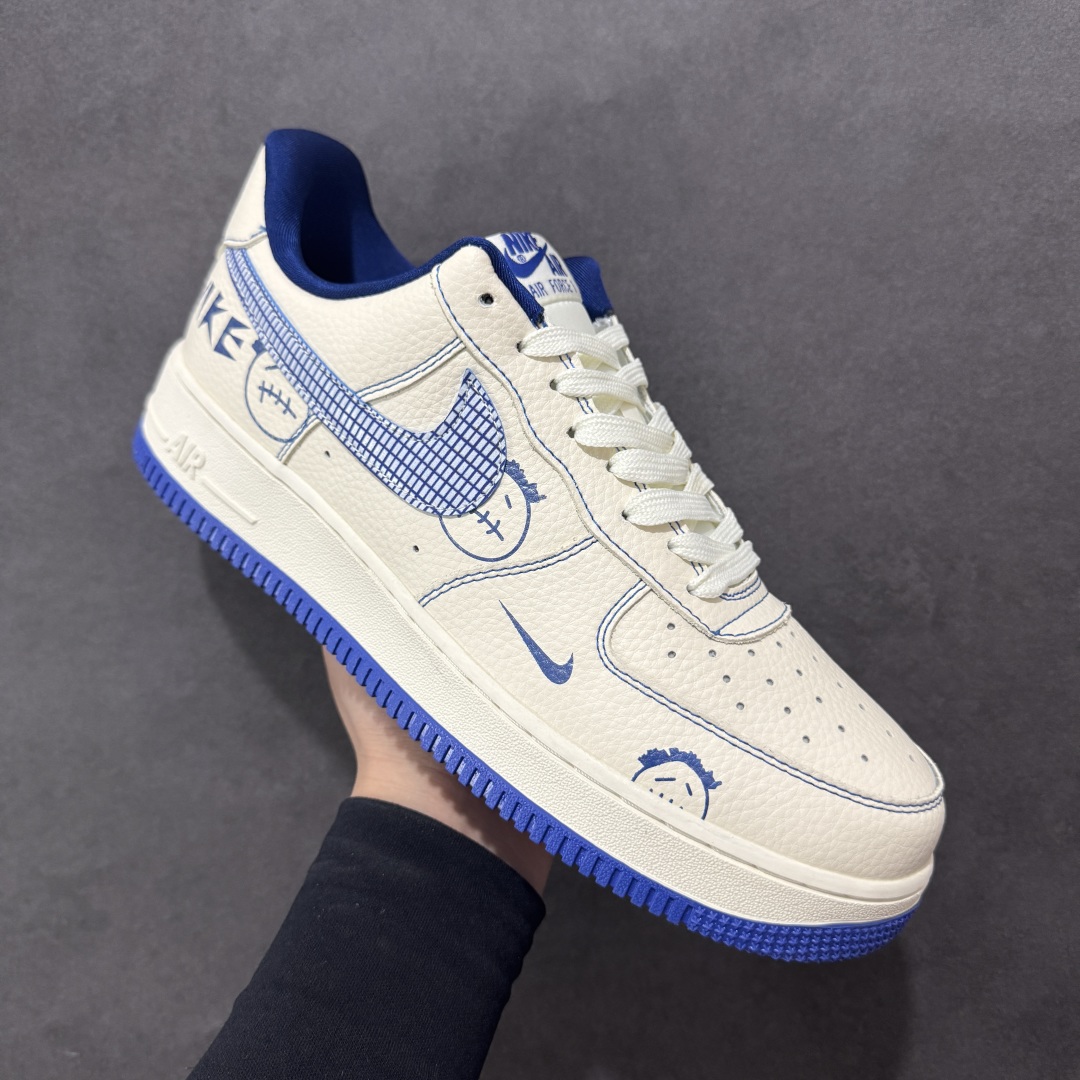  
【定制版】Nike Air Force 1'07 Low 耐克联名 蓝线鬼脸 空军一号低帮休闲板鞋 