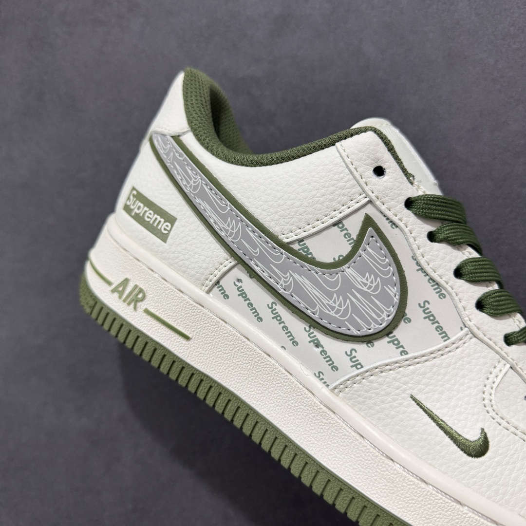 
【定制版】Nike Air Force 1'07 Low Supreme联名 军绿多重勾 空军一号低